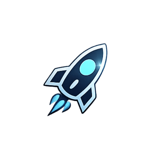 Ikona startującej rakiety symbolizująca skuteczne pozycjonowanie stron i wzrost widoczności w Google
